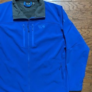 Mountain Hardwear Soft Shell MIDWEIGHT Full Zip Jacket MENS SZ XXL 2XL Blue